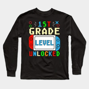 1st Grade Level Unlocked Video Game Long Sleeve T-Shirt